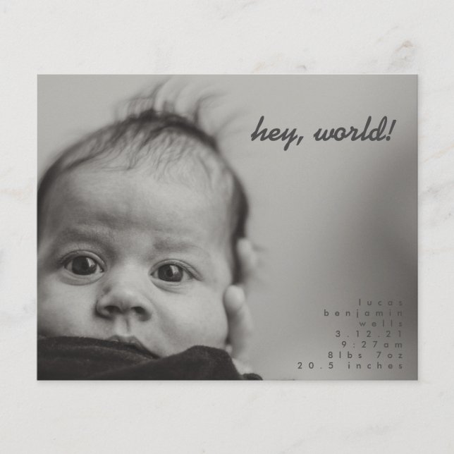 Annonce de naissance de bébé moderne et abordable (Devant)
