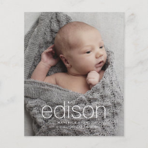 Annonce de naissance de bébé photo à petit budget