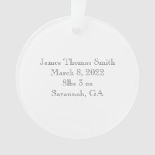 Annonce de naissance de bébé PHOTO Unisexe Noir Bl