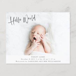 Annonce de naissance double face Budget Two Photo
