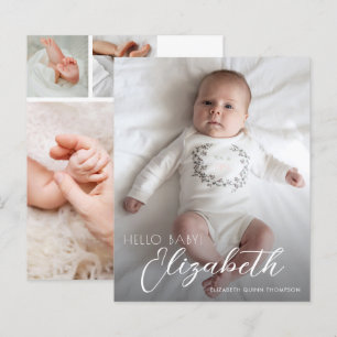 Annonce de naissance écriture blanche sur fond bud