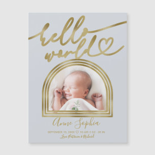 Annonce de naissance Hello World Chic Cadre Arch