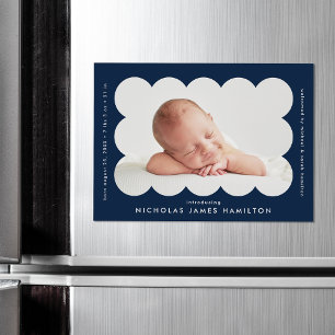 Annonce de naissance magnétique photo à bordure fe
