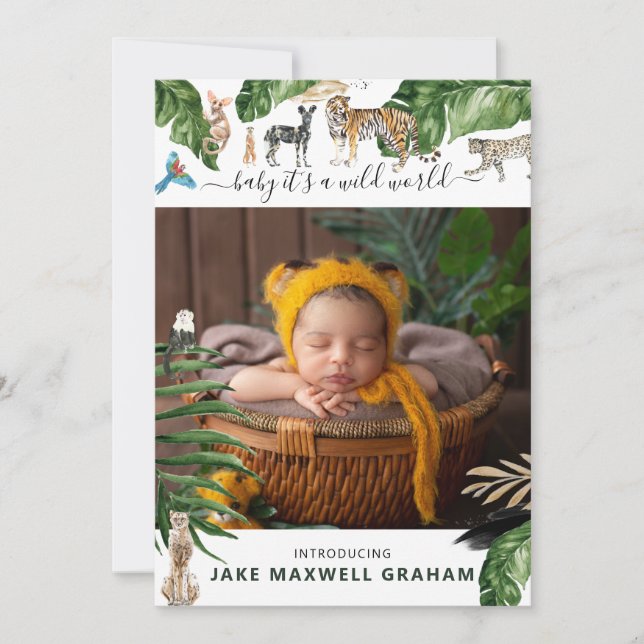 Annonce de naissance recto-verso | Jungle tropical (Devant)