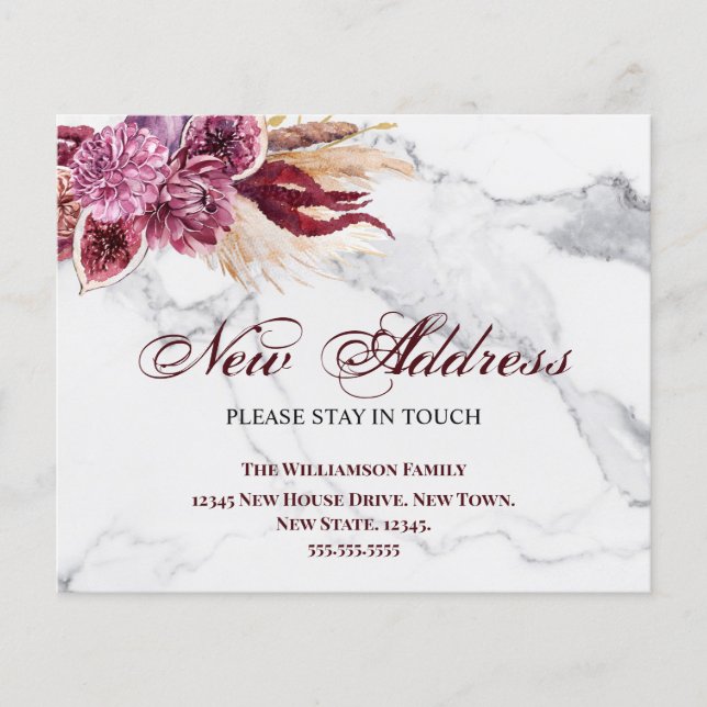  Annonce de nouveau déménagement floral budgétaire (Devant)