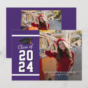 Annonce de photo de remise de diplôme violet 2026