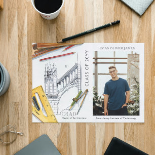 Annonce de photo de remise de diplômes d'architect