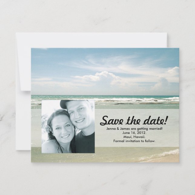 Annonce de Photo Save the Date // Plage Tropicale (Devant)