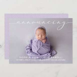 Annonce de photos de naissance de bébé fille annon
