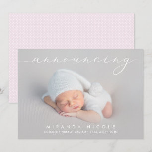 Annonce de photos de naissance de bébé fille annon