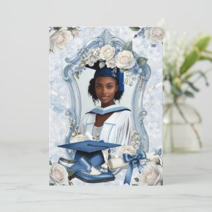 Annonce de remise de diplôme avec photo florale bl