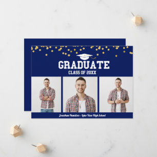 Annonce de remise de diplôme de lycée 3 cartes pho