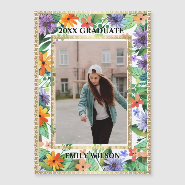 Annonce de remise de diplôme photo florale de la p (Devant)