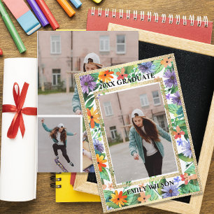 Annonce de remise de diplôme photo florale de la p