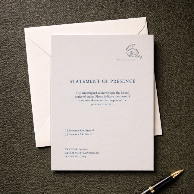 Annonce de réponse à une cérémonie civile non trad (RSVP Civil Ceremony )