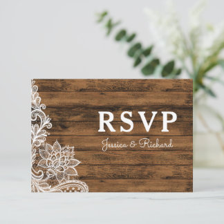 Annonce de réponse de mariage en bois de grange et