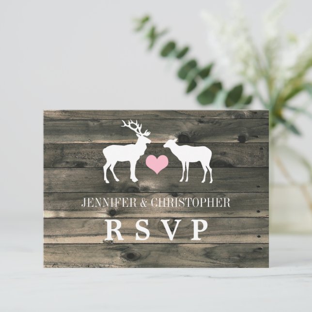 Annonce de réponse RSVP pour un mariage champêtre  (Debout devant)