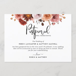 Annonce d'événement reporté, Carte Burgundy Blush