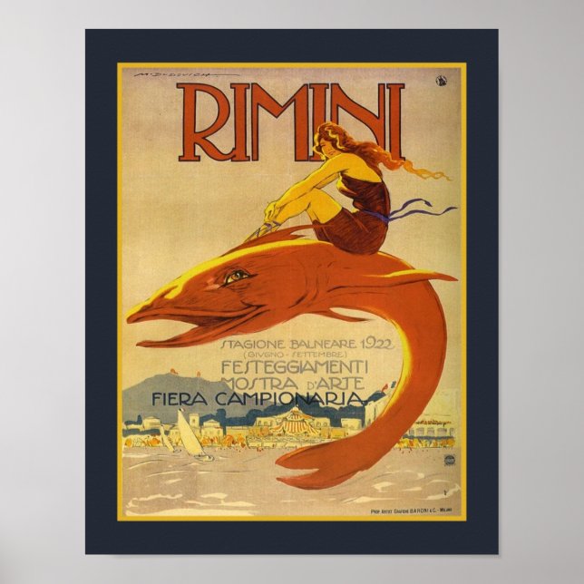Annonce d'exposition Art Déco Rimini 1922 (Devant)