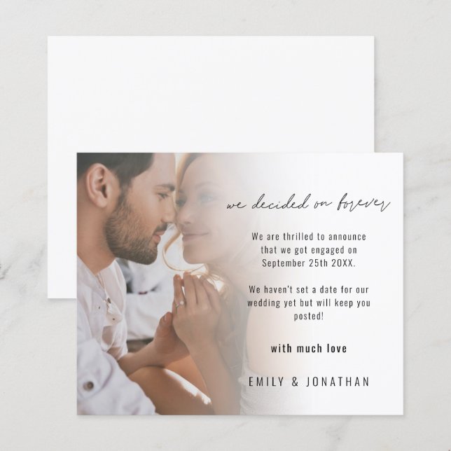 Annonce du Fiançailles de script photo budgétaire (Devant / Derrière)