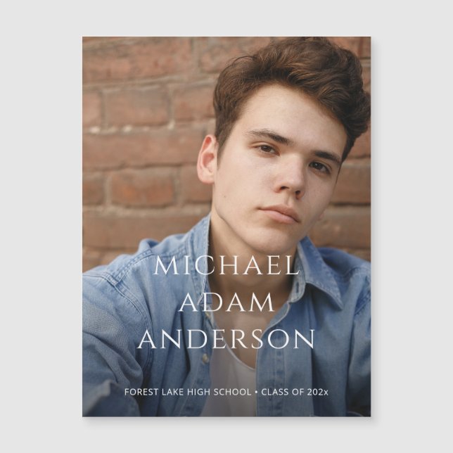 Annonce magnétique de photo de remise de diplômes  (Devant)