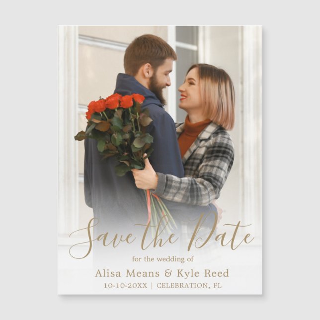 Annonce magnétique de sauvegarde de date de photo  (Devant)