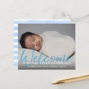 Annonce Naissance Bébé Photo Budget Blue Bienvenue