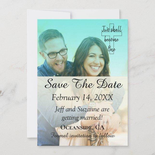 Annonce Photo Filtre Bleu Save The Date (Devant)