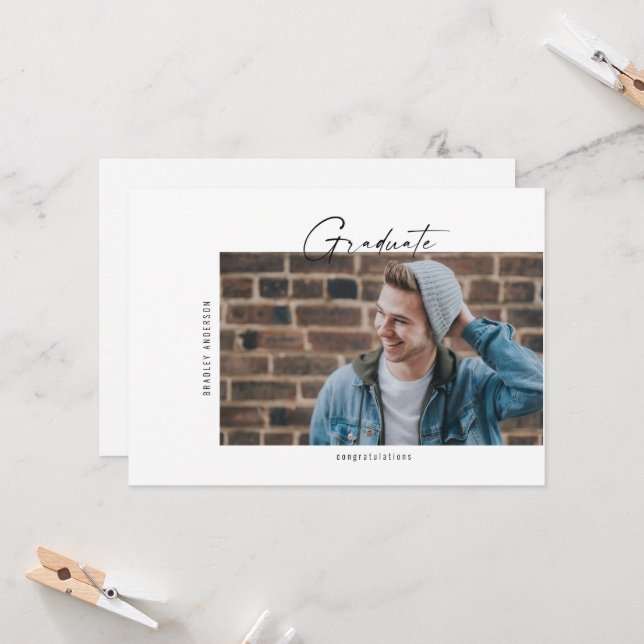 Annonce simple d'obtention d'un diplôme photo (Devant/Arrière en situation)