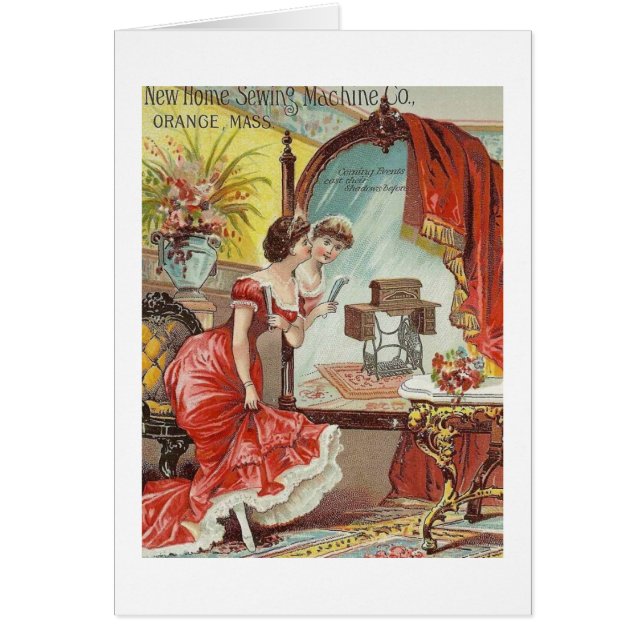 Annonce vintage de machine à coudre - Madame en (Devant)