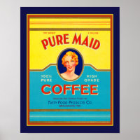 Annonce Vintage, Poster Pour Café Pur Maid