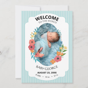 annonces de naissance personnalisées fleurs bleues