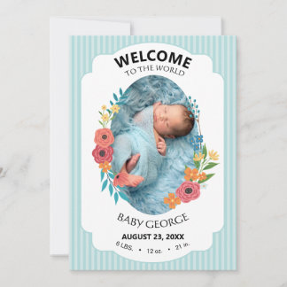 annonces de naissance personnalisées fleurs bleues