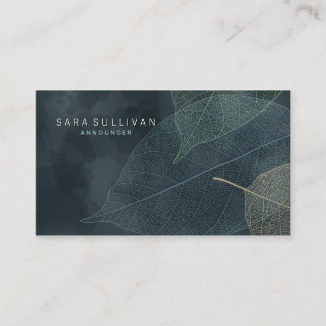 Annonceur Carte de visite Grunge Leaf Veines (Devant)