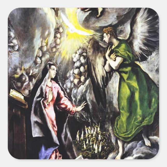 Annonciation d'El Greco Stickers Vierge Marie (Devant)