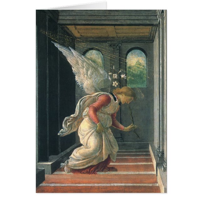 Annonciation (détail ange) par Sandro Botticelli (Devant)