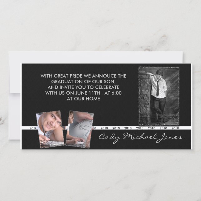 Annotation noire et blanche et Invitation (Devant)