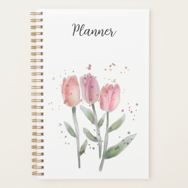 Annual Planner Tulips Watercolor (Devant)