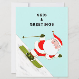 Annuelles Cartes de Noël drôles de ski pour les fêtes de Noë