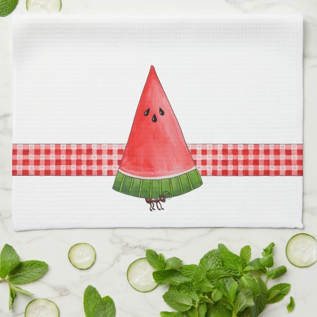Ant avec pastèque - Serviette de cuisine (Plié)