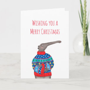 Anteater dans une carte de jumelage de Noël