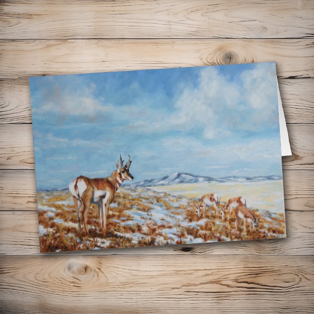 Antelope d'hiver en Wyoming Carte de voeux (Créateur téléchargé)
