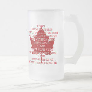 Anthem Canada Souvenir en verre Beer Mug Canada Ca