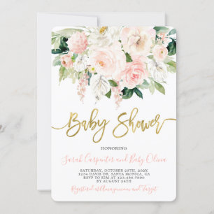 Anthurium Baby shower Fille Invitation florale