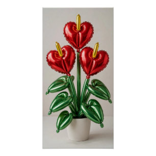 Anthurium impression ballon métallique, Art mural