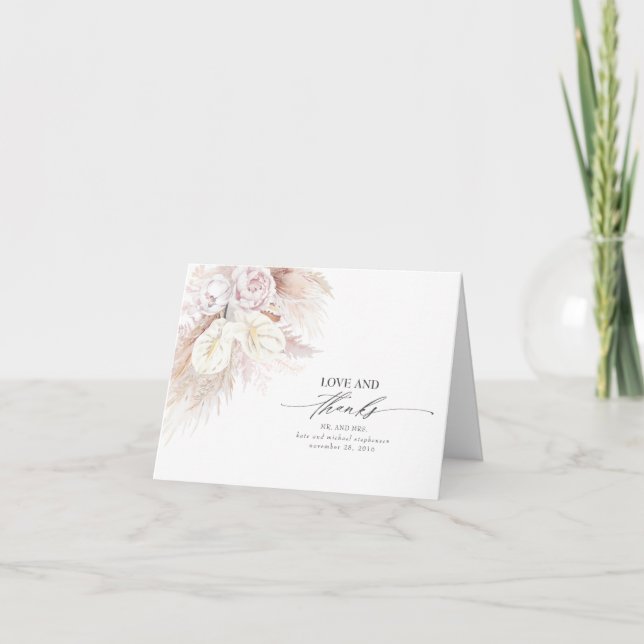 Anthuriums et Pampas Mariage Merci (Devant)