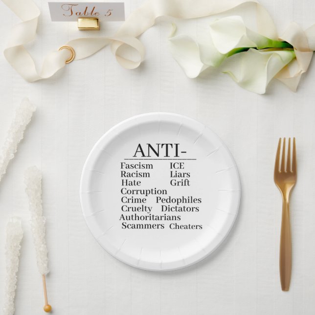Anti- Assiette En Papier (Mariage)