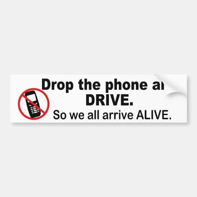 Anti-Cell Phone & Driving Bumper Sticker (Devant)