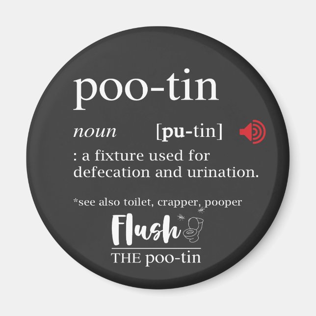 Anti Poutine POOTIN Drôle Magnet du dictionnaire (Devant)