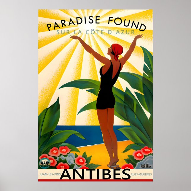 Antibes Cote D'Azur France Affiche de Voyage (Devant)